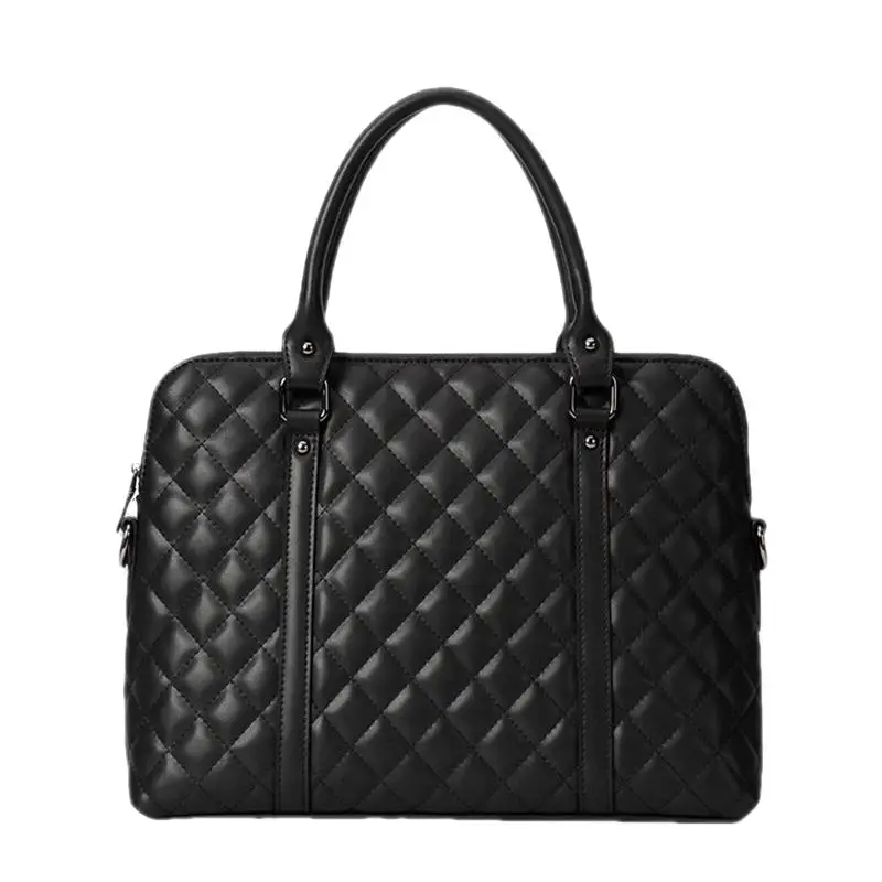 Business Genuine Leather Women Briefcase Cow Leather Hand Tote Bag Large Capacity Shoulder Messenger Bag Ladies Laptop Bag