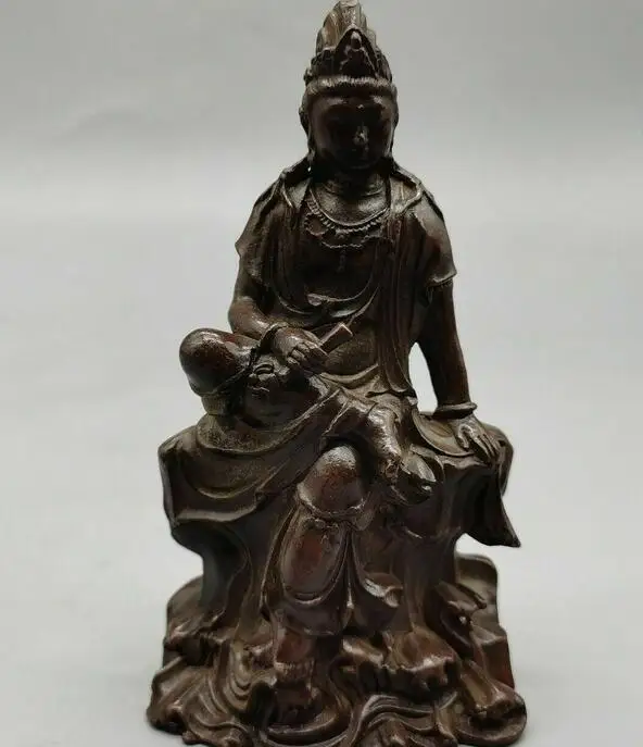 

Chinese Tibet Buddha Bronze statue Guanyin of Nepal Old Copper Statue