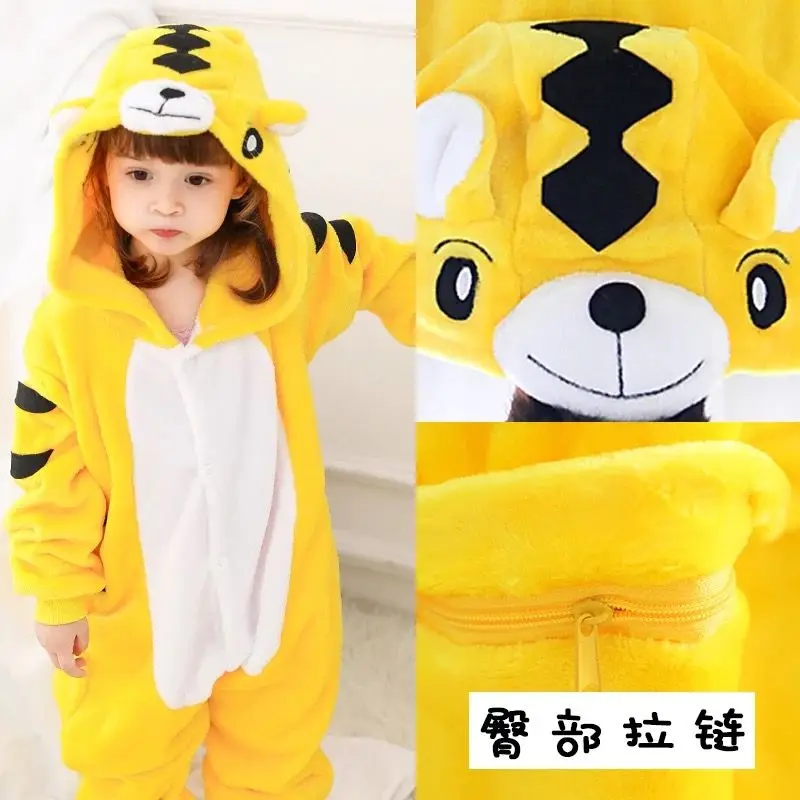 Children Warm Pyjamas Kids Unicorn Pajamas Panda Dog Cartoon Sleepwear Girls Boys Clothes For 6 8 10 12 14 16 18Years Night Wear images - 6