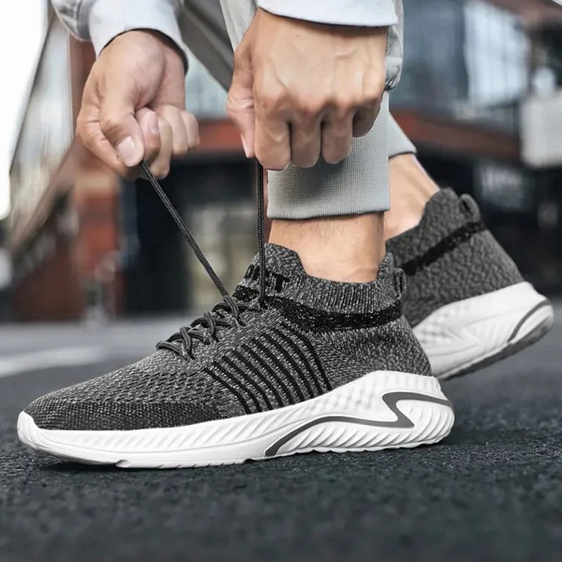 Couple Walking Shoes Men Women Sneakers Comfortable Fly Weaving Outdoor Casual Footwear Par De Zapatillas Size 36-45