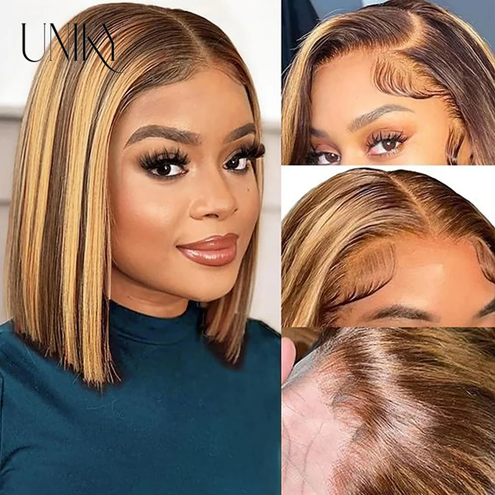 Короткий парик с эффектом омбре человеческие волосы 13x 4 фронтальные парики на