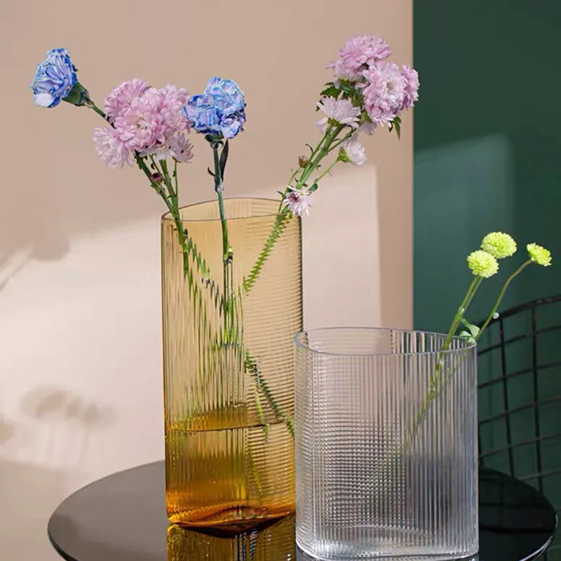 

Скандинавские флаконы для цветов, высокие классические многоцветные вазы, украшение для дома, садовый держатель для растений, стеклянная в...