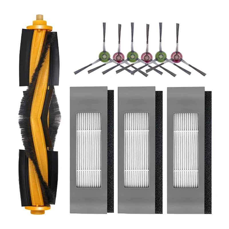 

10 Pcs Accessories Replacement Parts Kit Main Brush Side Brushes Filters Cleaning Mop Pads For Yeedi Vac Station