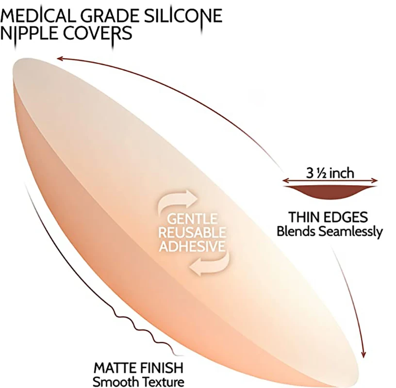 Nippies Nipple Cover Sticky Adhesive Invisible Silicone Nipple Pasties Reusable Pasty Nipple Covers for Women With Travel