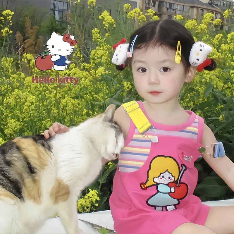 Милая эластичная петля для волос Hello Kitty милые детские украшения прически