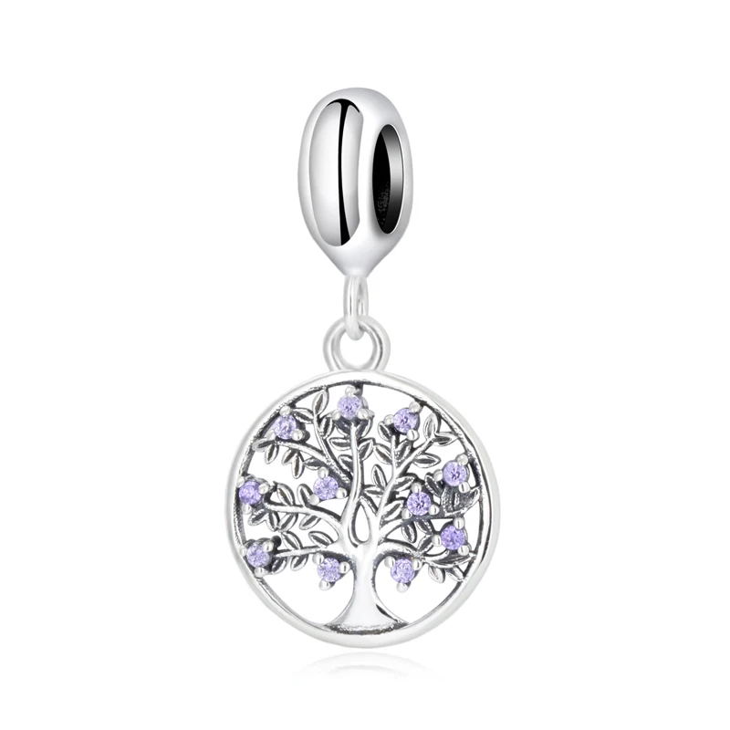 

PANQDIY New Designs S925 Sterling Silver Family Tree Dangle Charm Pendant For Diy Bracelet & Bangle Accessories Wholesale KF111