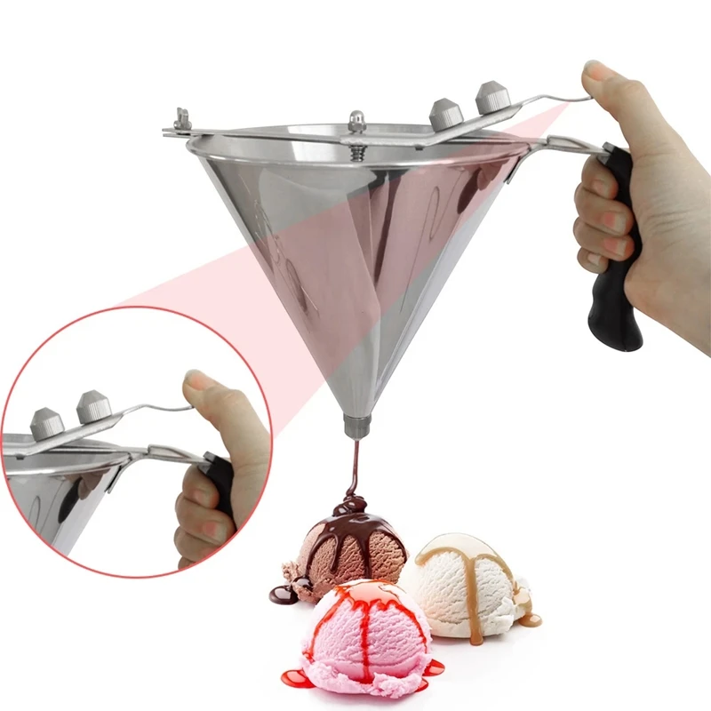 

1Pcs Confectionery Funnel with Black Handle Baking Piston Funnel Bakery Use Cake Decorating Tools Kitchen Hopper Tool