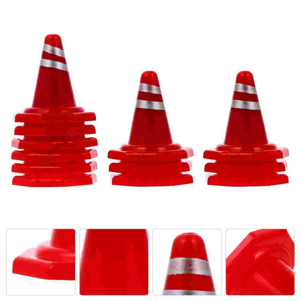 

Sandbox Barricades Road Cone Table Decor Plastic Mini Roadblock Sign DIY Toys Kids