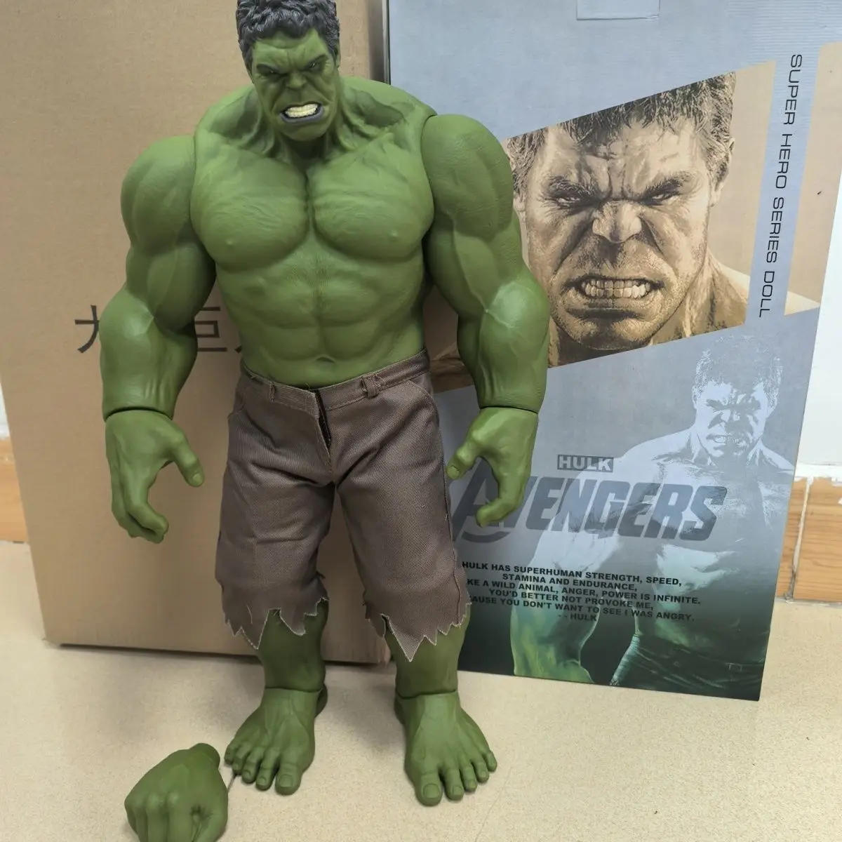 Фото Фигурка Marvel Hulk, 42 см, большая модель персонажа аниме, настольное украшение, коллекционная игрушка для мальчиков, подарок на день рождения №2