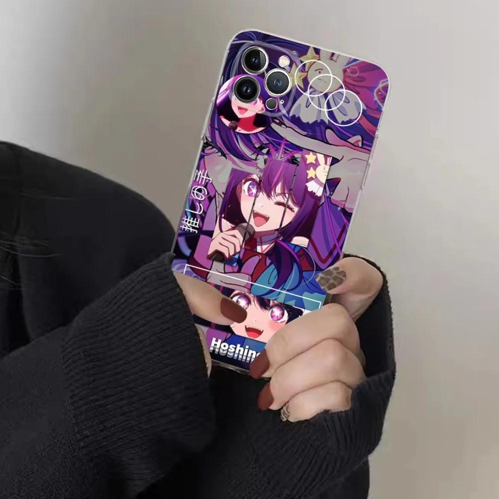 Oshi No Ko Anime Phone Case For iPhone 13 14 Pro Max XS XR 12 11 Pro 13 Mini 6 7 8 Plus Clear Back Cover Capa