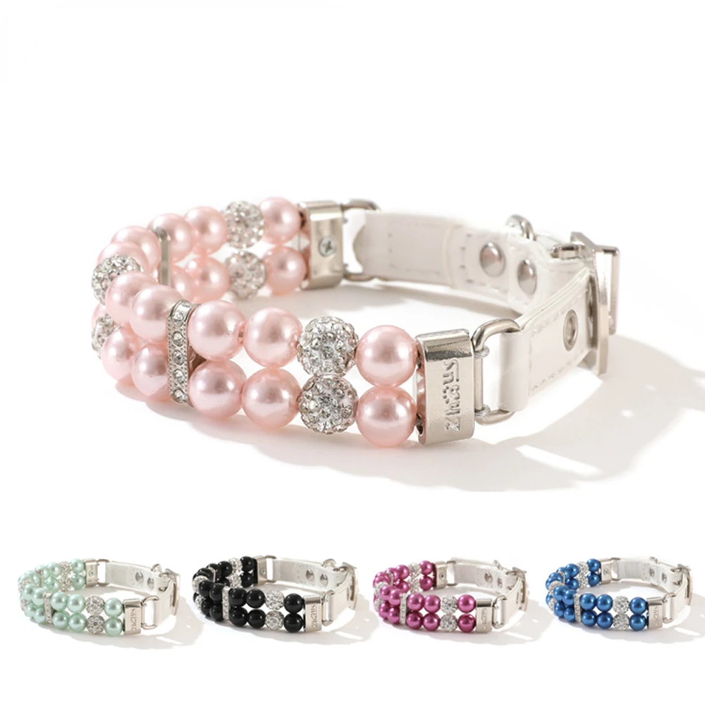 

Ошейник с искусственным жемчугом для домашних животных