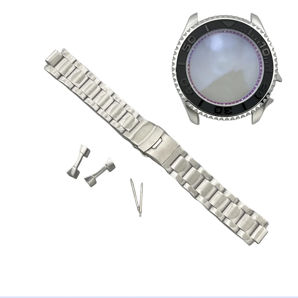 

NH35 case 22mm steel band SK007 diving watch belt butterfly buckle safety buckle refined steel watch belt solid steel band