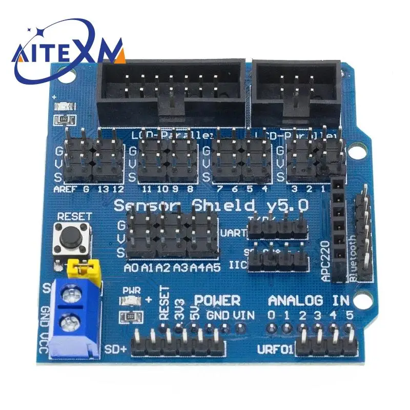 Sensor Shield V5.0 Expansion Board for Arduino Electronic Building Blocks Robot Accessories For UNO MEGA R3 V5 |