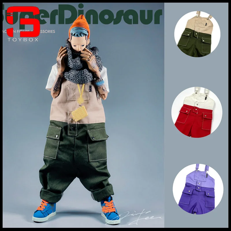

1/6 Scale Fashion Color Matching Strap Pants Dungarees Overalls Clothes Model Fit 12-inch Male Soldier Action Figure Body Dolls