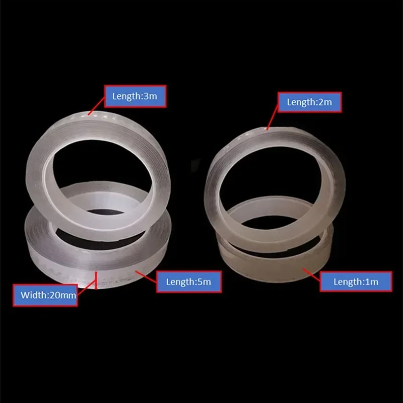 Прозрачная двусторонняя нано-клейкая лента не оставляющая следов нескользящая