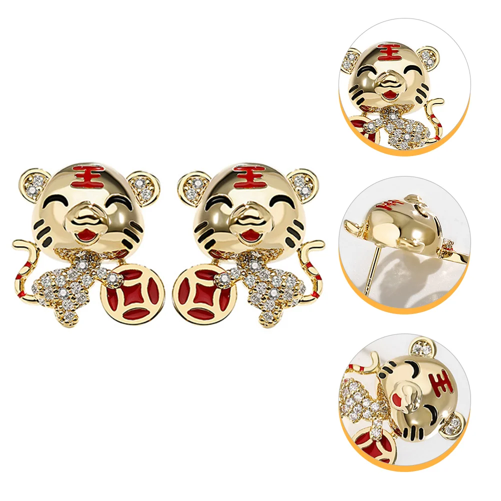 

1 Pair Lovely Tiger Ear Studs Lady Earrings Chic Ear Studs Ear Accessories