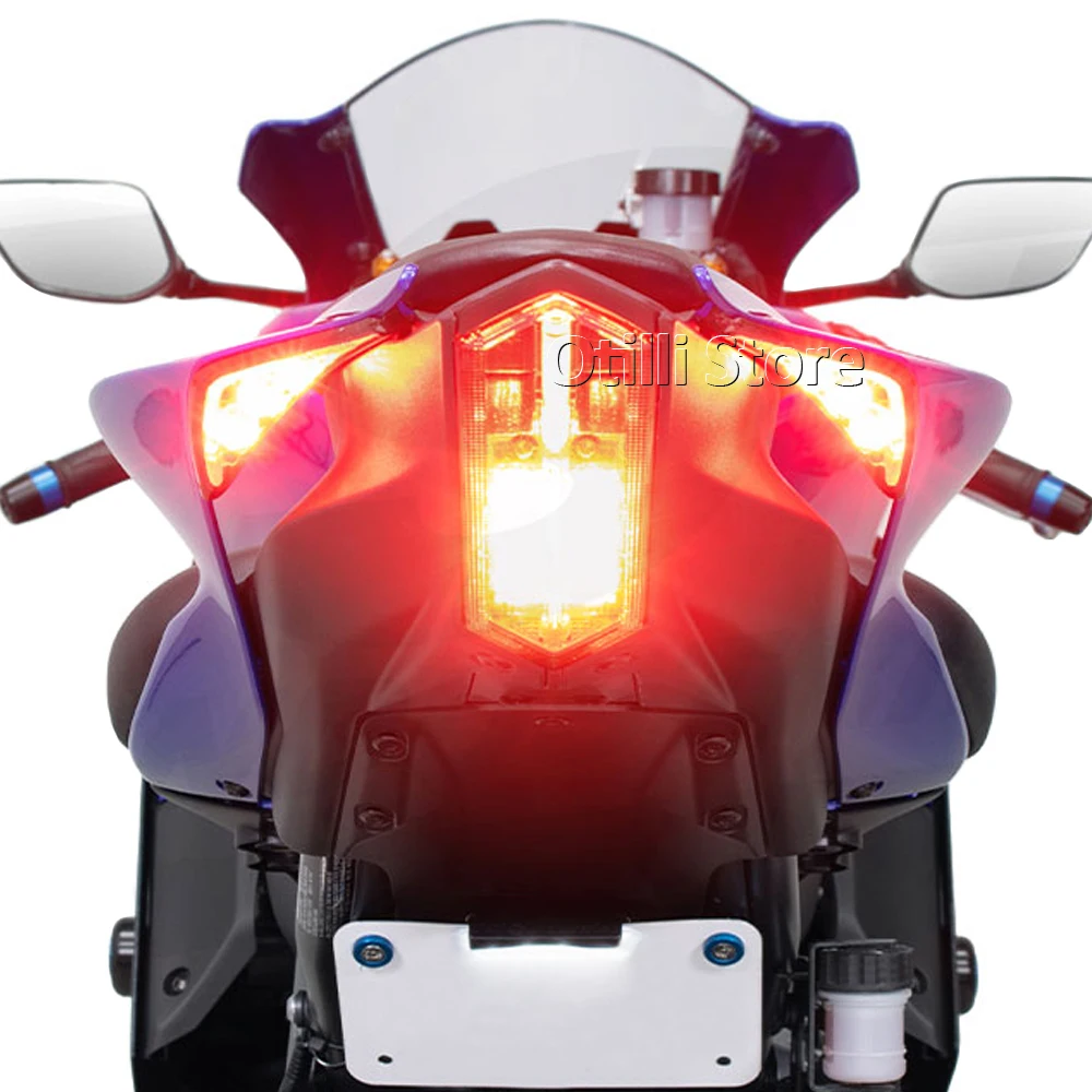 Фото YZF R7 мотоциклетный светодиодный указатель поворота задний фонарь задние задние фонари встроенный стоп-сигнал для Yamaha YZFR7 YZF-R7 2022 2023 24 25 №3