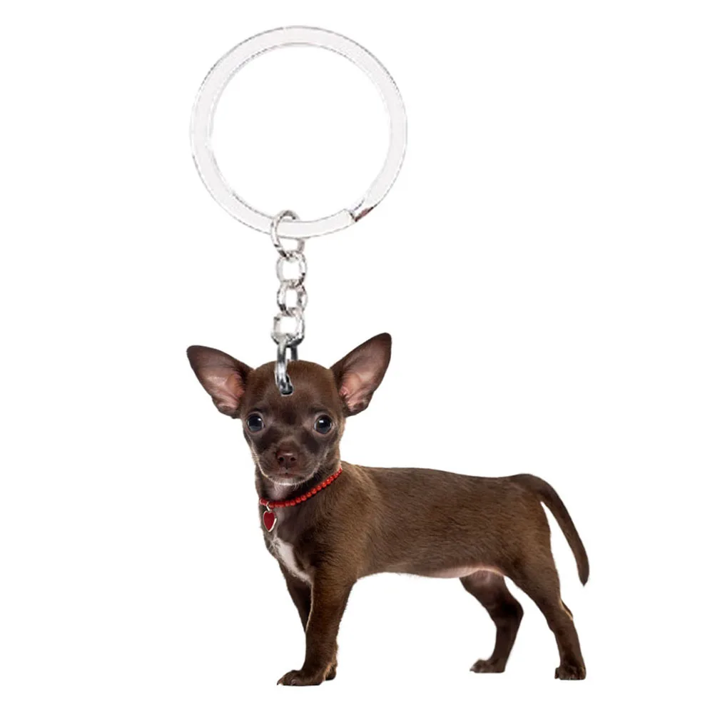 

Chihuahua Animal Keychain 2D Flat Kawaii Dog Cute Charms Llaveros Xmas Best Friends Gifts Idea Acrylic Plat Keychains for Women