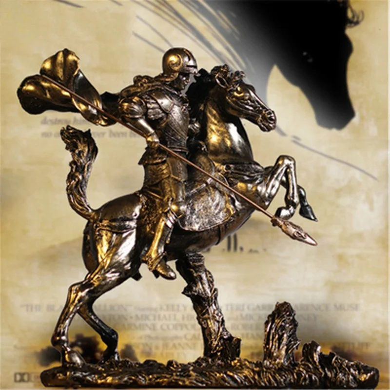 

Винтажная Броня воина, скульптура, древняя римская спартанская средневековая креативная статуя рыцаря из смолы, домашний декор, фигурка ба...