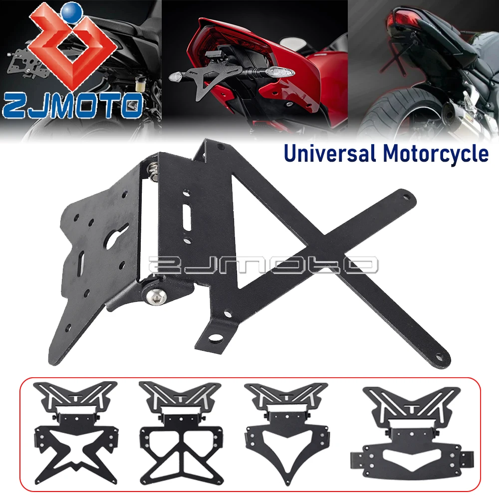 

Держатель для номерного знака мотоцикла, Универсальный алюминиевый кронштейн для защиты заднего крыла от повреждений, для Honda Yamaha Suzuki