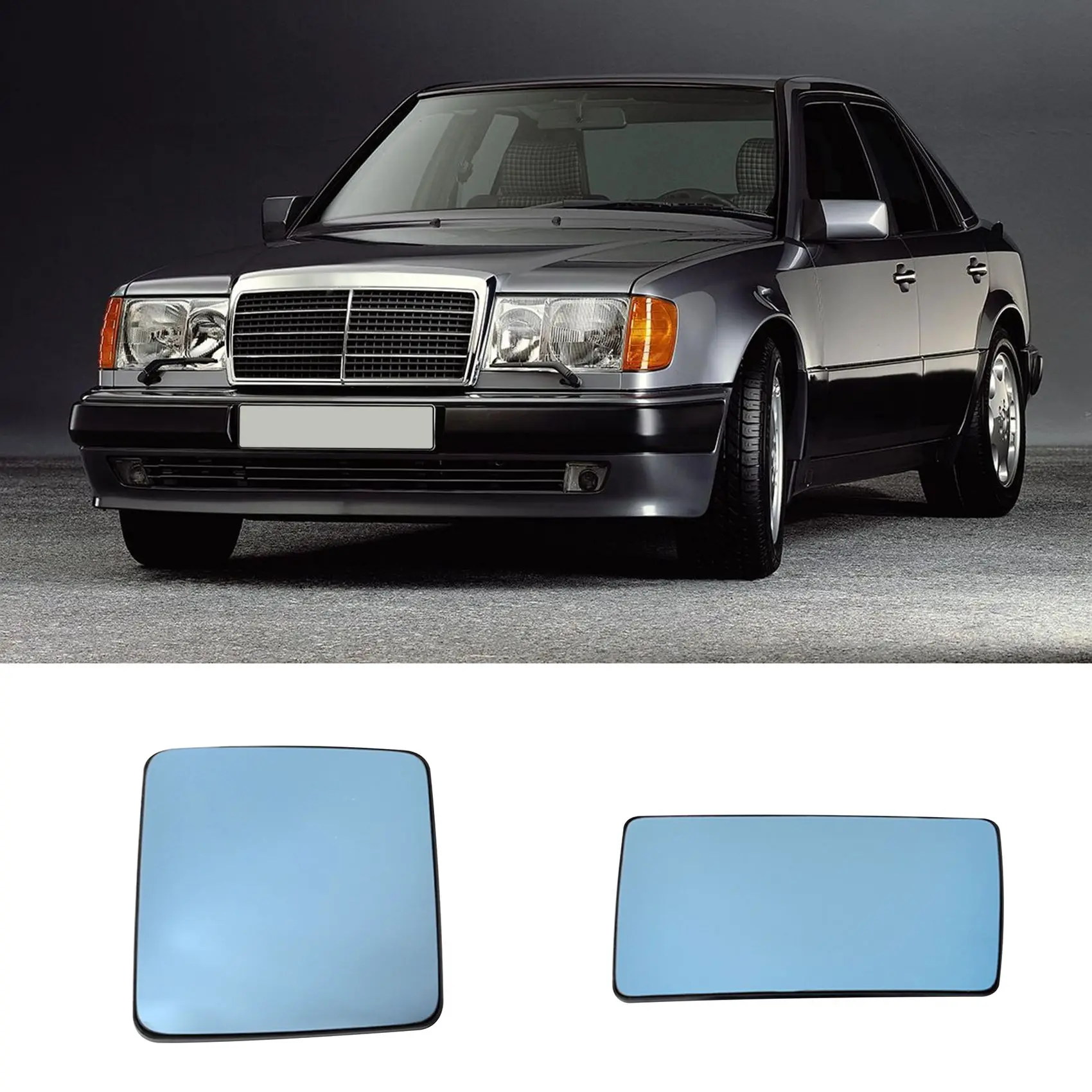 Car Blue Mirror Glass for Mercedes Benz W124 S124 W201 190 (1985-1993) E (1993-1995) Heated Glass Rearview Mirror Right