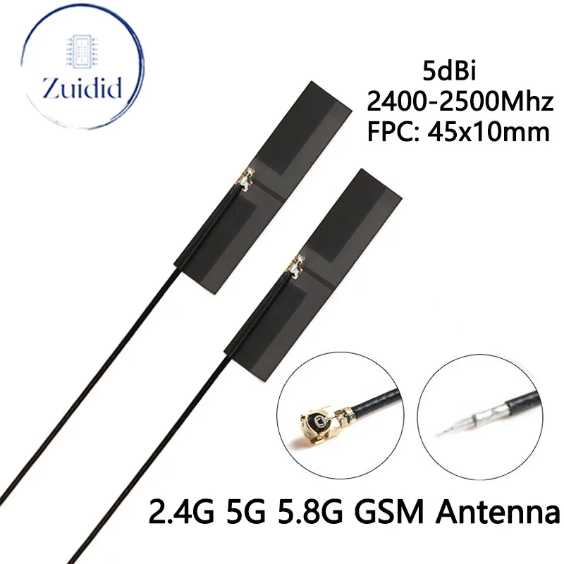 5/1 шт., Двухчастотная гибкая антенна, 2,4 ГГц, 5 дБи