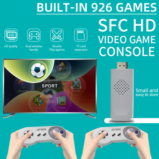 NEW SF900 Video Game Consoles HD TV Handheld Game Console Wireless Controllers Gamepad 2.4G Receiver HDMI-compatible Game Player 4