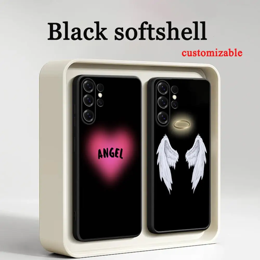 Фото Модный чехол для телефона с логотипом Angel ins для Samsung Galaxy S26 S25 S24 S23 S22 S21 Plus Ultra Fold A, мягкий, черный №2
