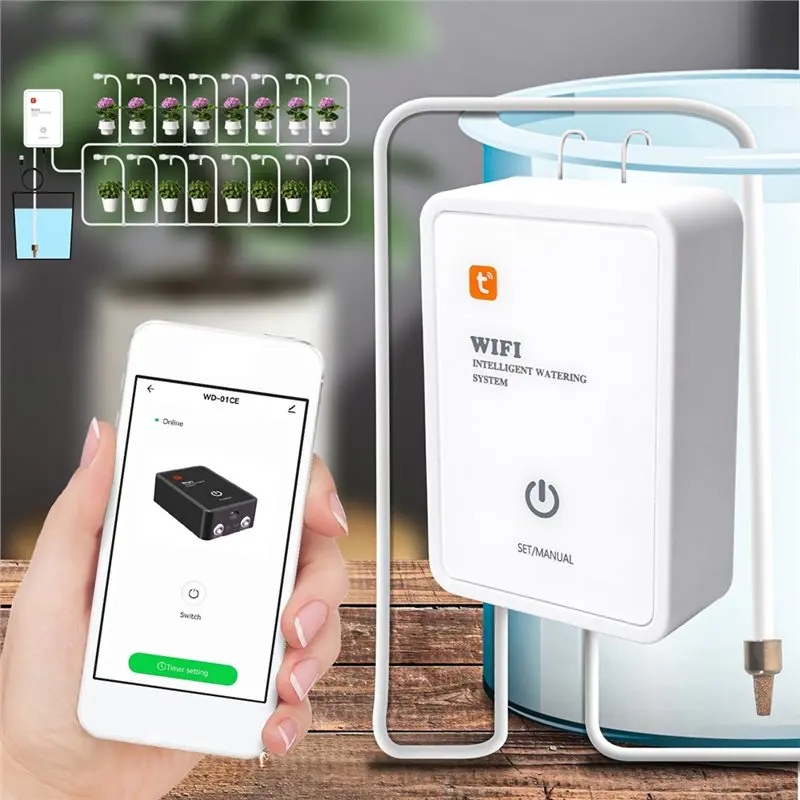 Фото Умное устройство для управления поливом в саду ABMR-Tuya с Wi-Fi, автоматическая система капельного орошения, комплект для полива. №4