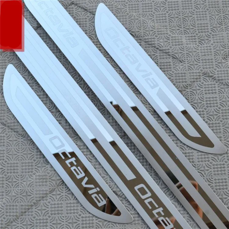 

for Skoda Octavia 2007-2013 Door Sill Pedal Scuff Plate Stainless Steel Guard Protector Car Styling Sticker