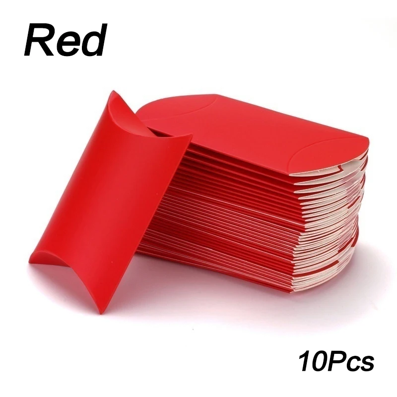 

10Pcs/Lot Candy Box Pillow Shape Wholesale Gifts Paper Packaging Boxes Candy Bags Christmas Box Wedding Party Xmas Supplies