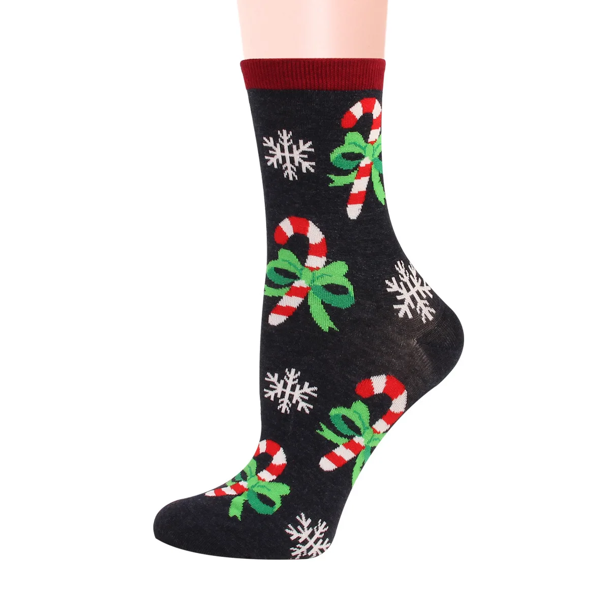 Women's Christmas Socks Cartoon Santa Claus Gift Sweat-absorbing Cute Medium Tube Christmas Gift Women's Socks 12 Pairs