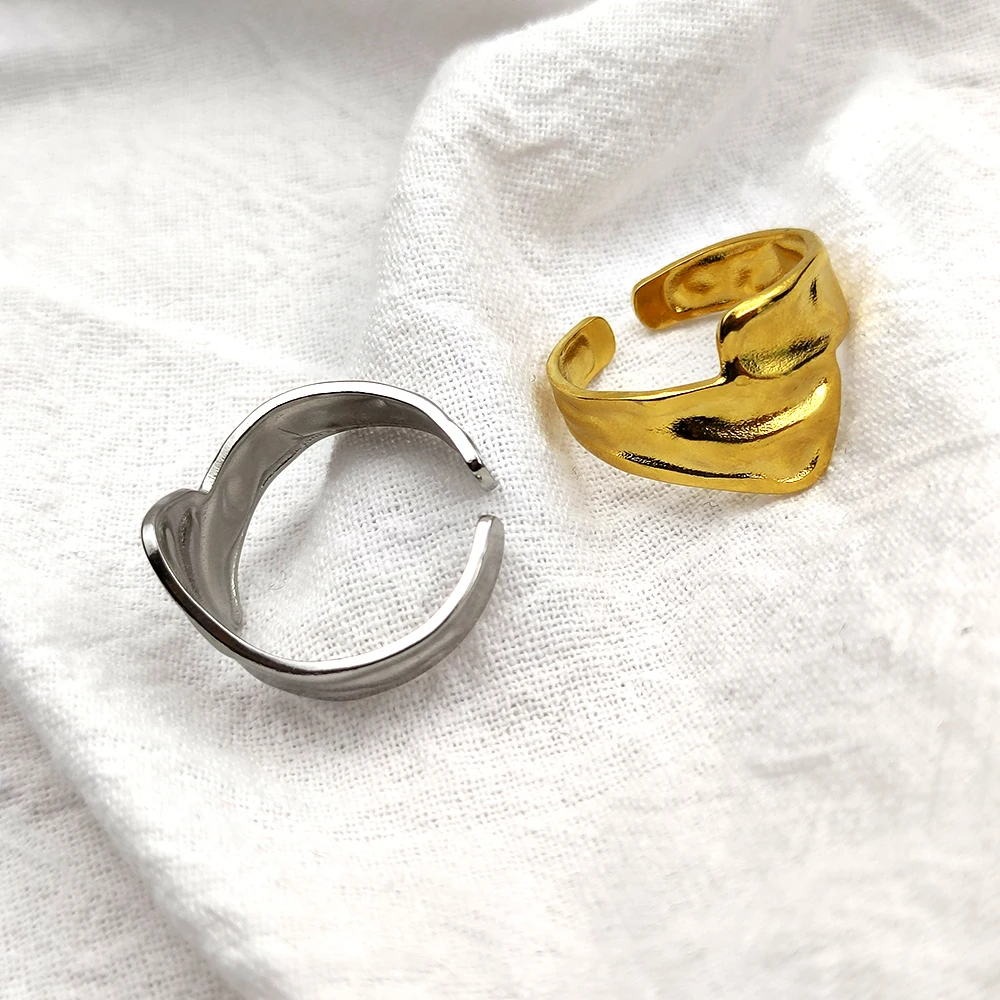 

Rings for Men New Stainless Steel Open Adjustable Women Irregular Finger Ring Punk Gothic Jewelry Anillo Hombre Acero Inoxidable