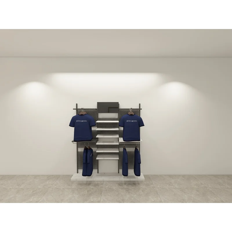 На заказ витрина для магазина одежды настенная стеллаж со светодиодной