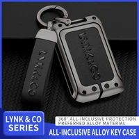 aluminum alloy keychain key holder car key case key case leather key case for lynk co 02 03 05 06 09 01 03 auto accessories