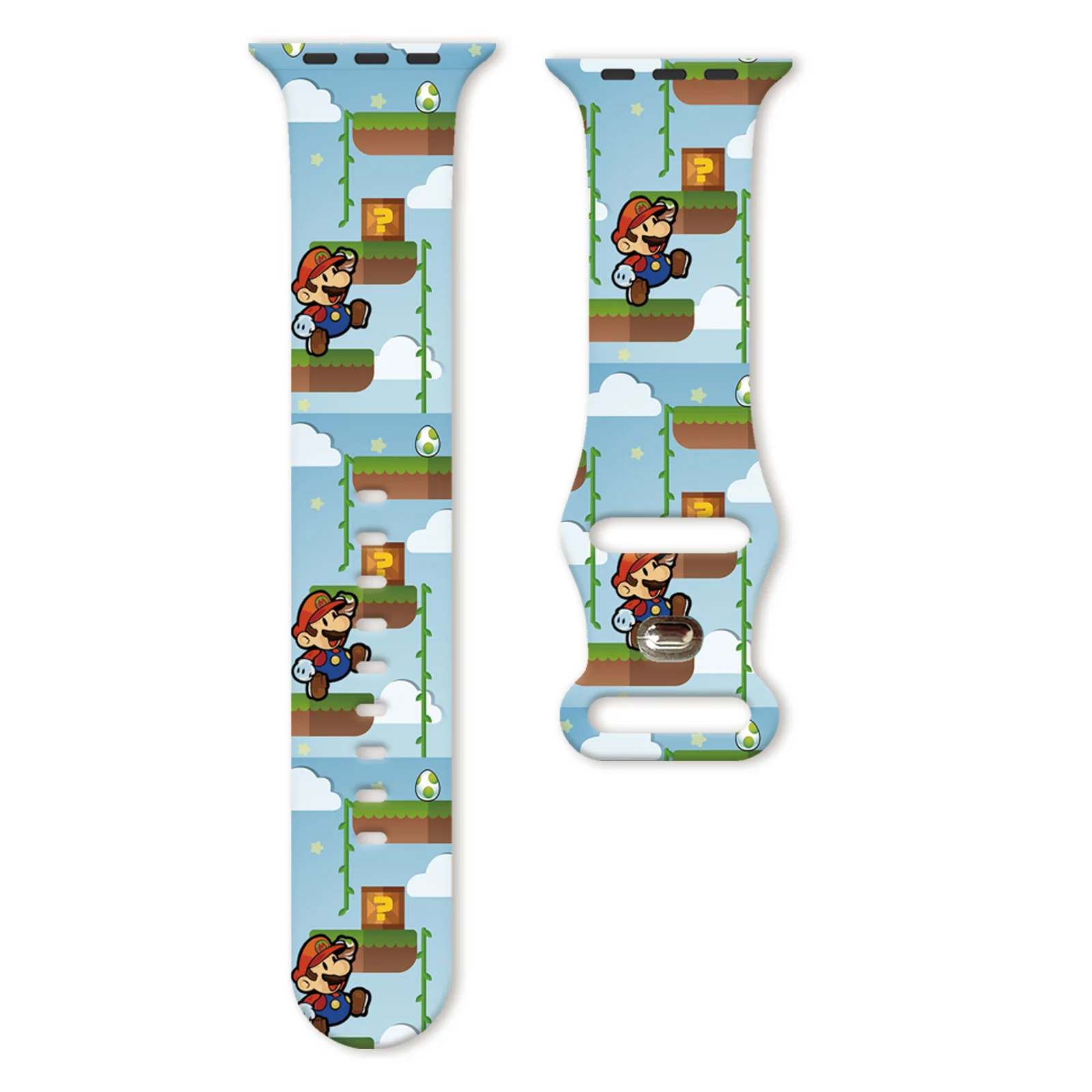 Ремешок MINISO Mario 3 с принтом для Apple Watch 10 9 8 7 6 силиконовый ремешок сменный браслет
