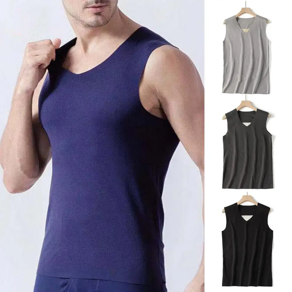 

Сохраняющий тепло, бесшовный телефон, двусторонний плюшевый неэлектрический Мужской базовый жилет для повседневной носки