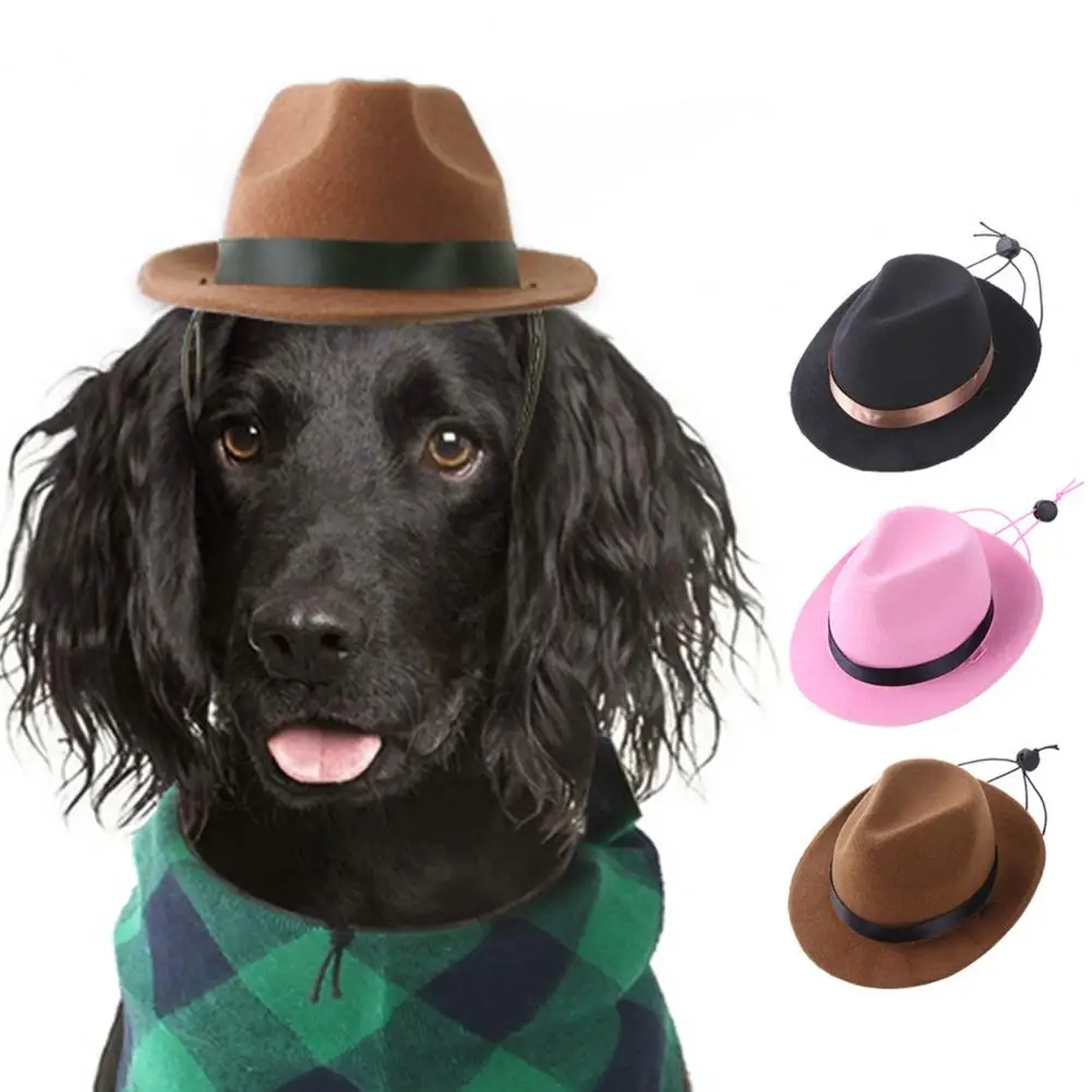 Lovely Dog Cowboy Hat  Wear-resistant Photo Prop Pet Headdress  Dog Cat Western Cowboy Hat