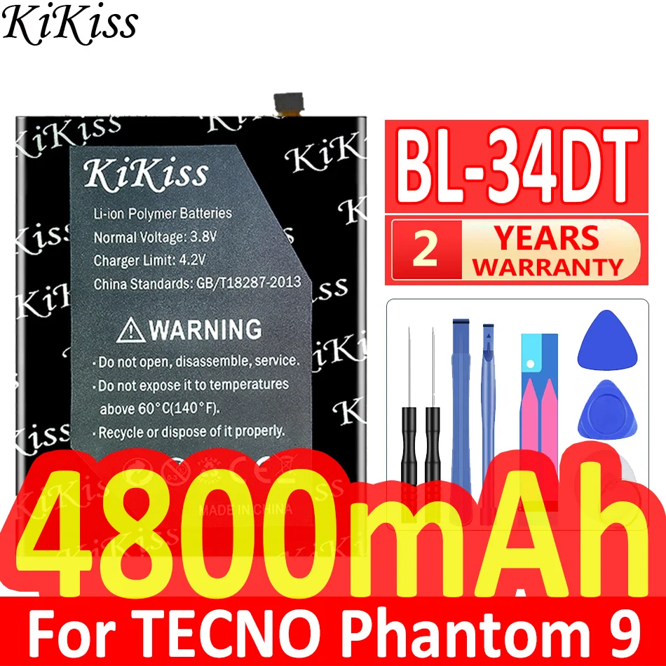 Мощная батарея 4800 мАч KiKiss, модель BL34DT для TECNO Phantom 9 Phantom9 CC9 AB7 CAMON 12 Pro CAMON12 Pro Мощная батарея 4800 мАч KiKiss, модель BL34DT для TECNO Phantom 9 Phantom9 CC9 AB7 CAMON 12 Pro CAMON12 Pro