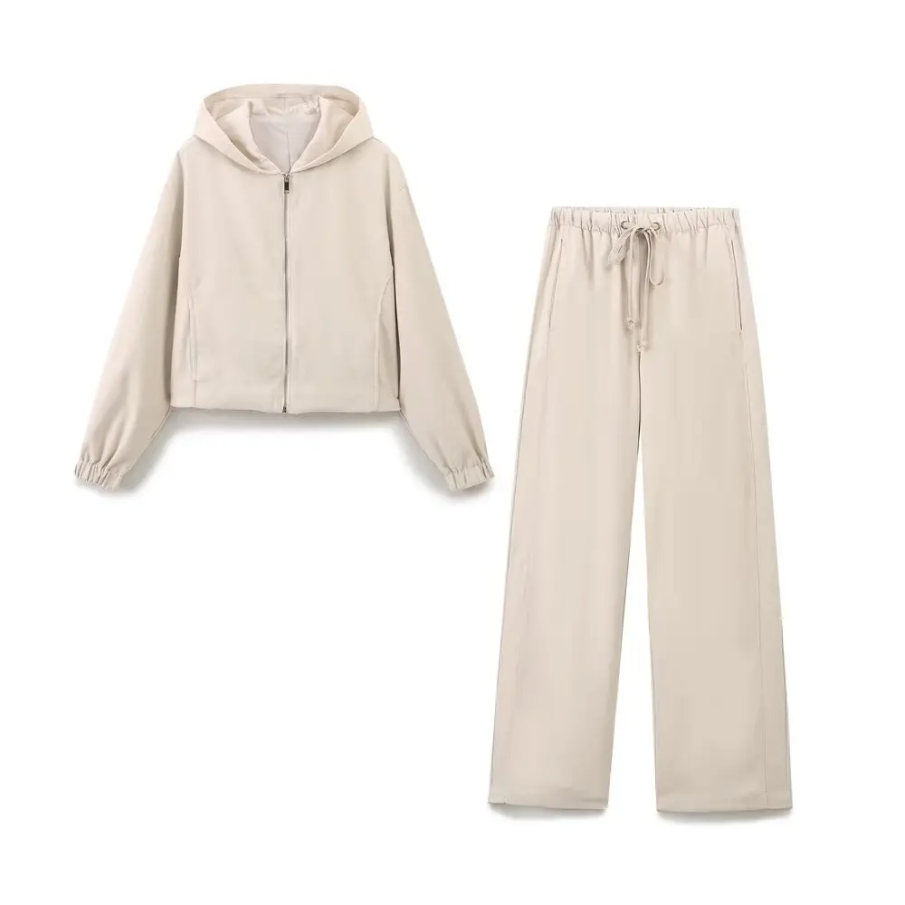 PB&ampZA Женская осенняя новинка 2024 модная куртка-бомбер с капюшоном пальто широкие