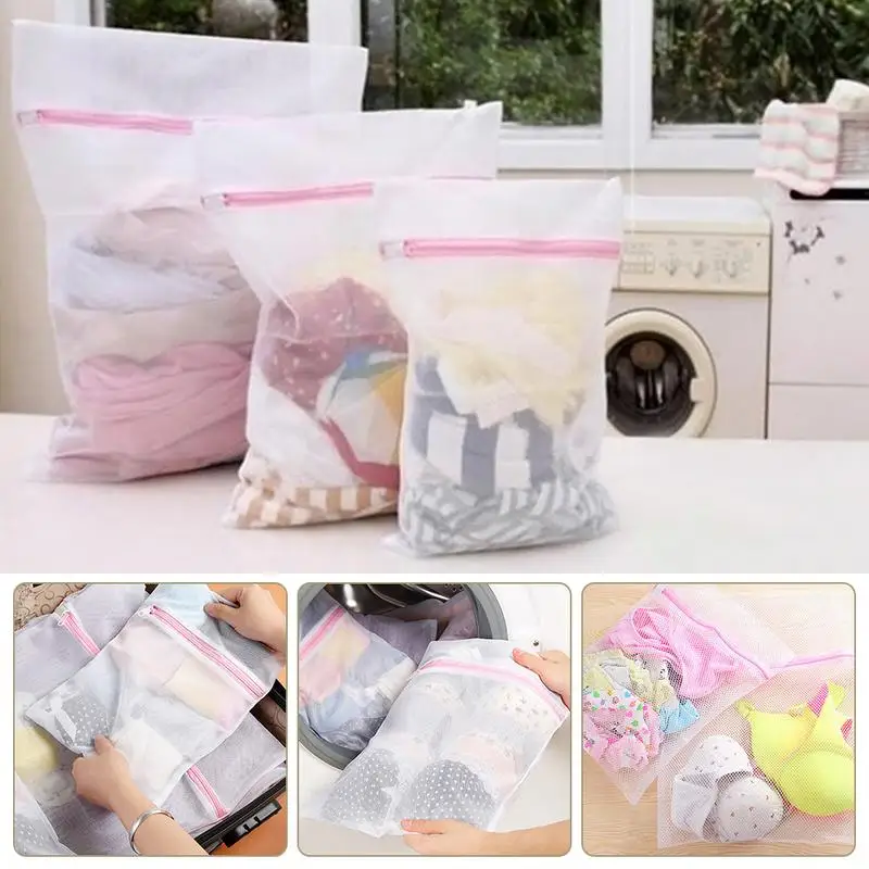 

3 pcs Laundry Underwear Net Mesh Washing Machine Bag Socks Lingerie Bra Bag