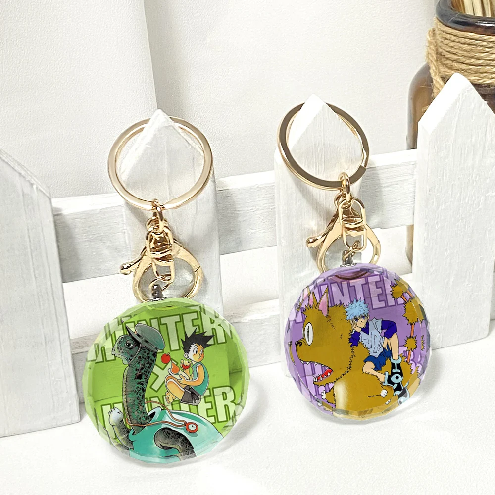 

HUNTER×HUNTER GON·FREECSS Killua Zoldyck Transparent Crystal Keychain Cosplay Acrylic Figure Keyring Kids Collection Toy 4295