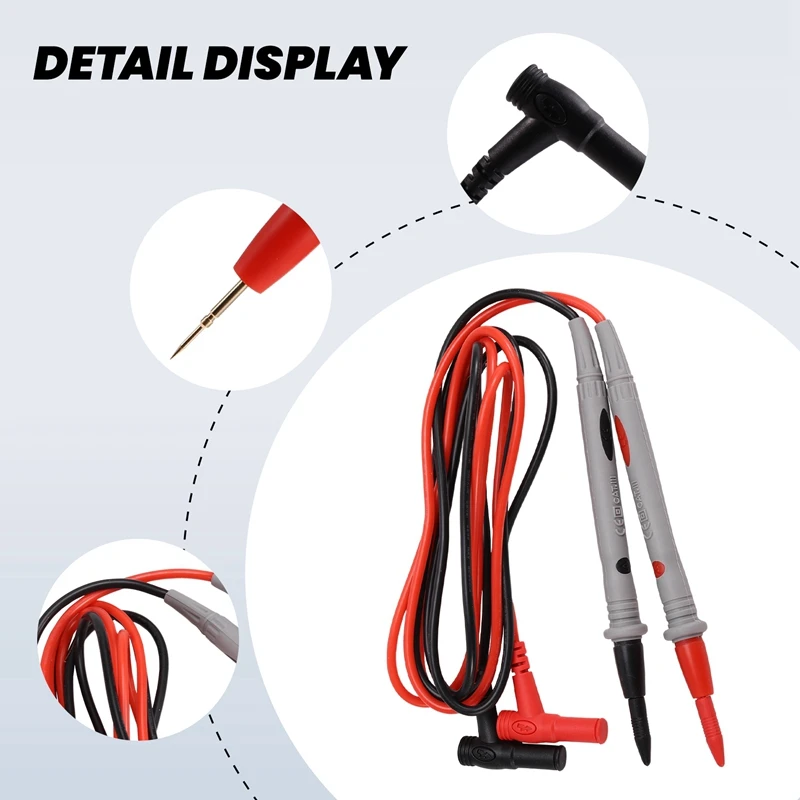 Тестер-зонд ручка-мультиметр силиконовые измерительные провода 20 А 1000 В сменные