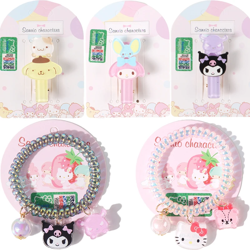 

Kawaii 3Inch Sanriod Hello Kitty My Melody Cinnamoroll Kuromi Acrylic Hair Accessories Hair Clip Cute Cute Fine Flash Clip