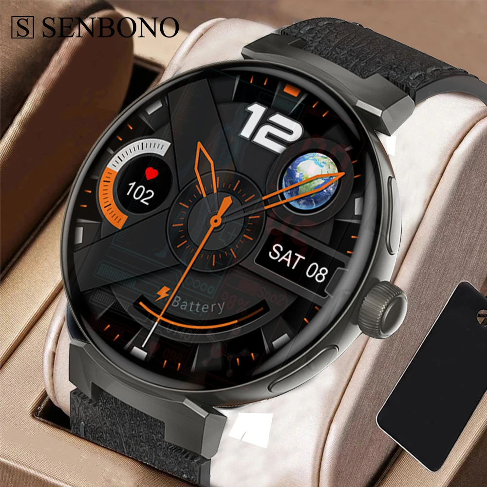 

SENBONO 2023 New NFC Men's Smartwatch Bluetooth Call 100+ Sport Dial Custom Waterproof Smart Watch for Men Xiaomi Android IOS