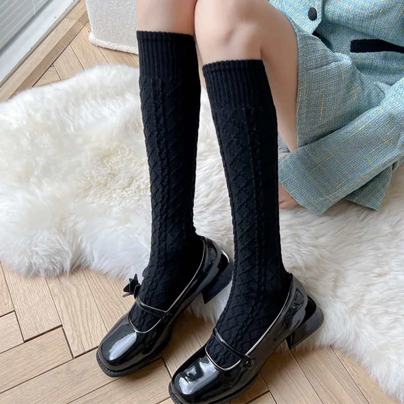 

1Pair Solid Color Thigh High Socks Cotton Socks Stockings Long Socks Knee Socks Women Ladies Casual Warm