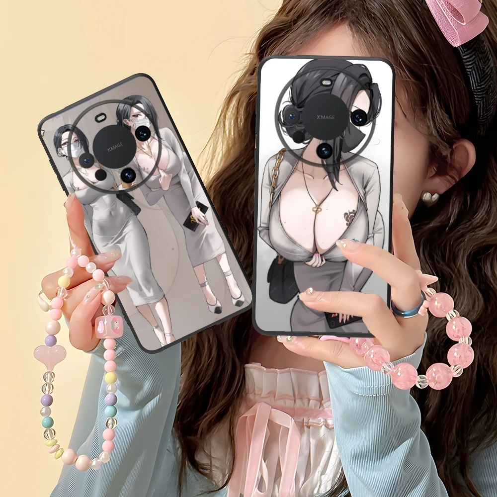 Dongtan Style Mobile Smart Cell Phone Case for Huawei Mate 60 50 40 30 20 10 Pro Plus Lite E 5G Black Soft Cover Shell