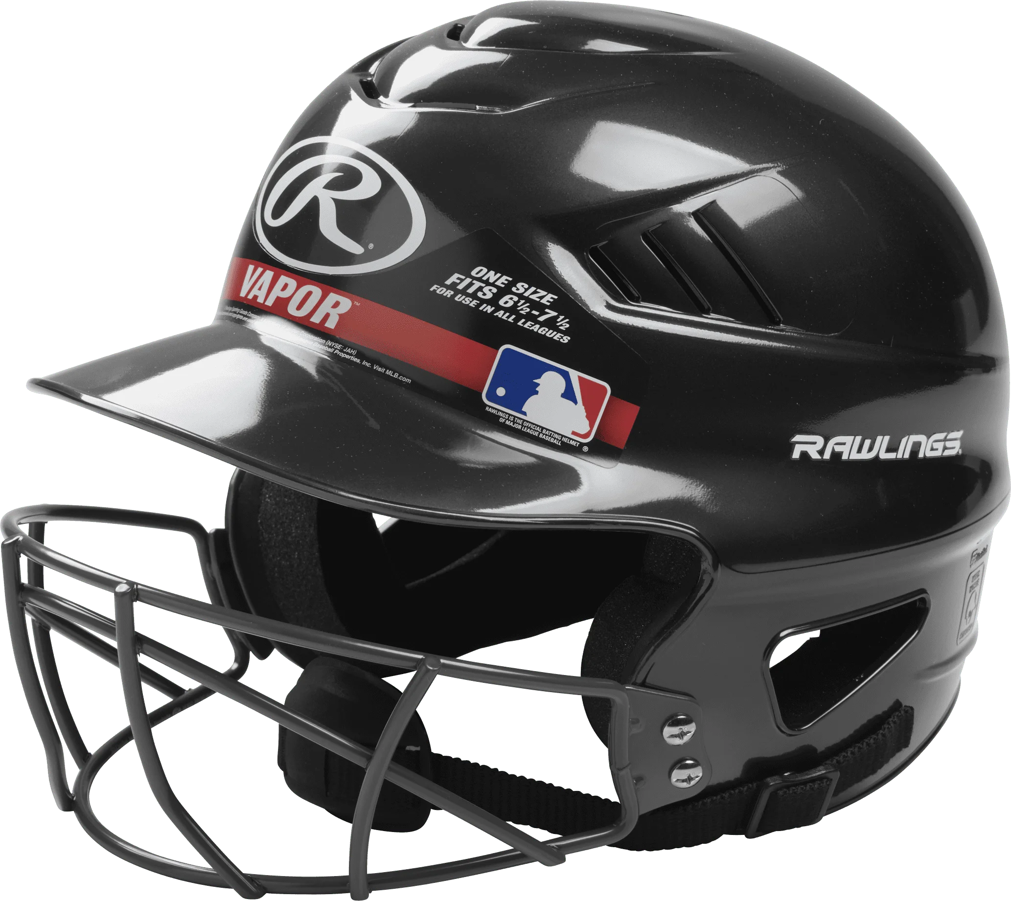 

Rawlings 2022 Coolflo Molded Youth Batting Helmet With Face Guard, Black