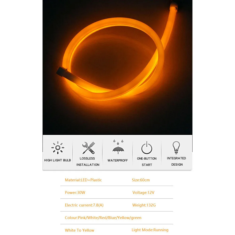 Гибкая светодиодная ленсветильник для дневных ходовых огней 2 шт. 60 см |