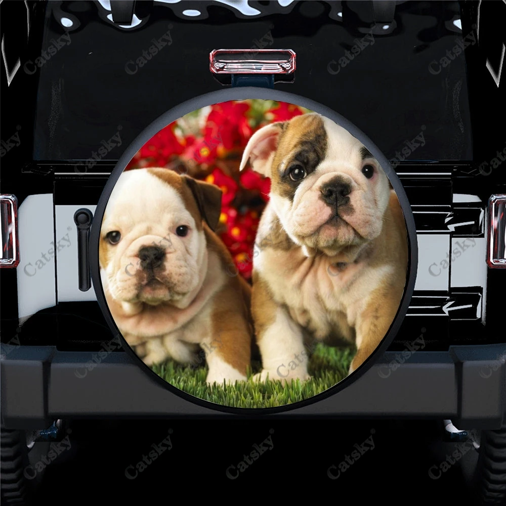 

Animal French Bulldog Car Accessorie Spare Tire Protect Cover,Universal Outdoor Wheel Tire Cover Decoration Protector for Camper